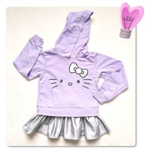Hello Kitty Hoodie Top with Ruffle Trim Size 6